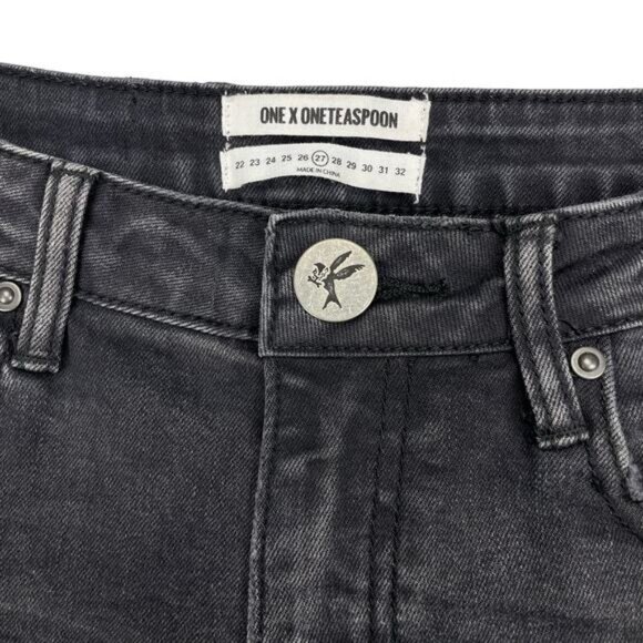 One Teaspoon Harlets High Rise Denim Short Size 27 - Picture 4 of 6